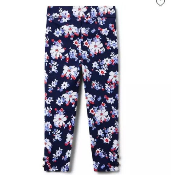 Janie and Jack 100048151 Floral Button Cuff Ponte Pant NWT 6-12 m - Picture 2 of 7